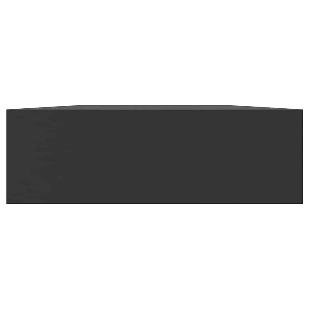 Regał wiszący z szufladą, czarny, z płyty MDF, 80 x 25 x 8 cm, regał ścienny z niewidocznym systemem montażowym, zajmuje mało miejsca, nowoczesny do salonu, sypialni, biura, miejsca do