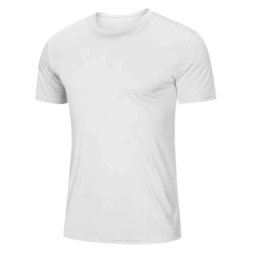 Mens T-Shirts Short Sleeve Shirts Moisture Wicking Active Crew Neck Tops Athletic Quick Dry Lightweight Shirt