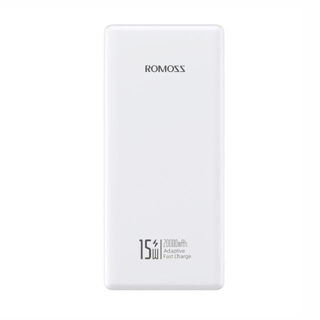 Front view of the Romoss PRC Series 20000mAh 15W Power Bank