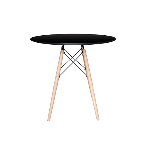 Catálogo para Comprar On-line Mesa Eames - solo los mejores. 40 STYRKA | Mesa Comedor Redonda Estilo Eames 80 cm | Minimalista De Madera | Color Negro