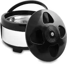 SNOWSTAR Stainless Steel Insulated Casserole Storage for Serving Hot Meal Food for Bread Like Roti Dal Vegetables,with Plastic Cover Lid and Steel Bottom for Serving Lunch/dinner-2000ML