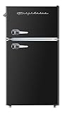 Frigidaire Retro Mini Fridge with Freezer & Side Bottle Opener-Small 2 Door Refrigerator for Office Bar or College Dorm Room-3.2 Cu Ft – 19”'D x 20.5' W x 33.5' H (ONYX)