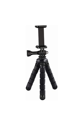 Hama Mini-Stativ für Smartphones und GoPro, 5,5 bis 7,8 cm, 00178366, Schwarz