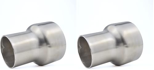 Elifecenter Universal Stainless ID 2 inch to OD 3 inch Exhaust Adapter Reducer (Pack of 2)