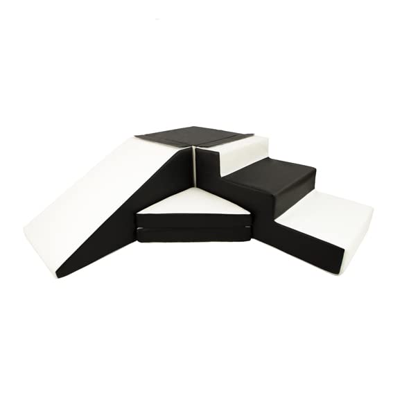 Step & Slide Soft Play Kingdom Foam Set Equipment (11. Black & White)