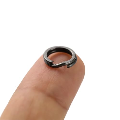 30Pcs 6-8mm Double Jump Rings for Jewelry Making Key Rings for Keychains Stainless Steel Mini Split Ring with Plier Crafts Double Split Rings Fishing (8mm Gun Black)