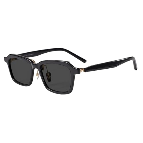 Lunettes de soleil rabattables homme acétate noir protection UV400 vintage
