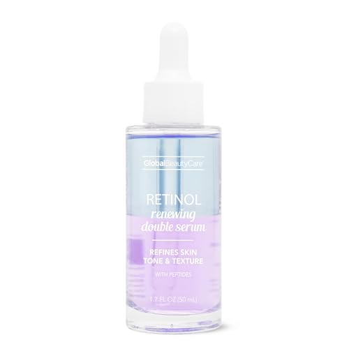 Global Beauty Care Retinol Renewing Double Serum with Peptides, 1.7 fl oz / 50 mL