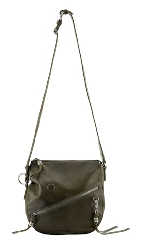 Bolso bandolera FREDsBRUDER de cuero caqui, práctico bolso de hombro midi