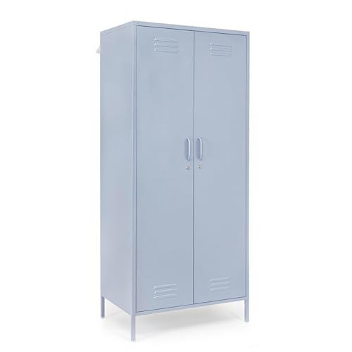 Decor Space Armario Cambridge de acero monocolor de 50 x 80 x 185 cm (azul, 2 puertas)