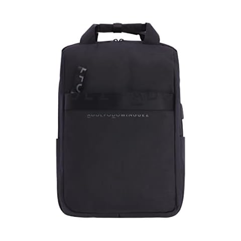 Adolfo Dominguez Mochila para hombre Aday portátil, color negro Cover