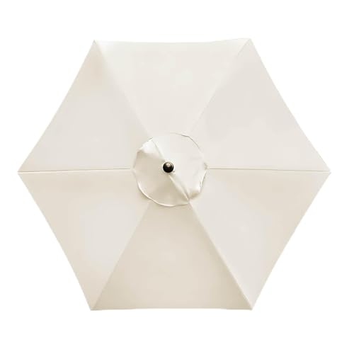 2.5m 2.7m 3.0m 3.5m Sonnenschirm Ersatzbezug 6/8Streben Terrassenschirm Bespannung Stoffbezug für Hof Garten Strand Terrassenschirm Ersatzdach Ersatz Baldachin Sonnenschirm(Beige,2.7m/8ribs)