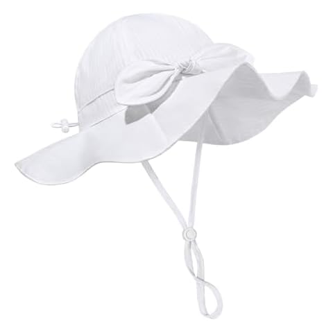 Baby Girl Sun Hat Summer Foldable Beach Hats with UPF50+ Sun Protection Wide Brim Toddler Bucket Hat Cap 2-4Years Cover