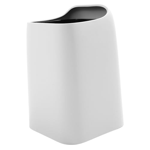LABRIMP Bote De Basura Inclinada Baño Balde Con Tapa Recipiente Bote De Basura Para La Cocina Bote De Basura Práctica Papelera De Cocina Cubo De Basura Páginas Gris