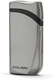 Colibri Falcon Jet Lighter- Powerful and Windproof- Single Jet Flame - Blue Fuel Window - Single Action Ignition- Refill with Butane (No Gas Included) - Nice Elegant Gift Box