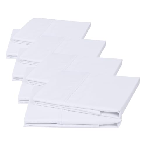 Image of California Design Den King Size Pillowcase Set - 400 Thread Count, 100% Cotton Sateen, Set of 2 Pillow Covers, Soft and Breathable - Bright White (Pack of 4)