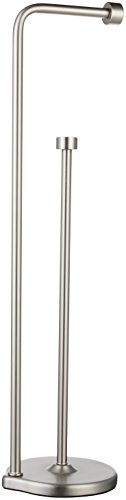 Amazon Basics Free Standing Bathroom Toilet Paper Holder Stand With Reserve, Silver Nickel #TOP1
