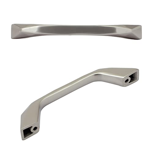 Image of Atom 4.7 inches Zinc Cabinet Pull Handle | Silver Satin Finish | Office Wardrobe Furniture Kitchen Drawer Push Bar, 229, Pack of 4