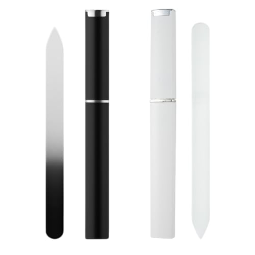 VODAFQS 2 pièces lime à ongles en verre, lime à ongles professionnelle pour lisser les ongles naturels et en gel, lime lavable