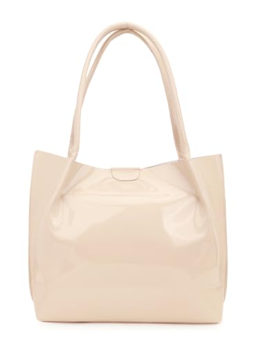 Image of Carrylux Casual Patent Synthetic Leather Tote Bag, Handbag for Ladies