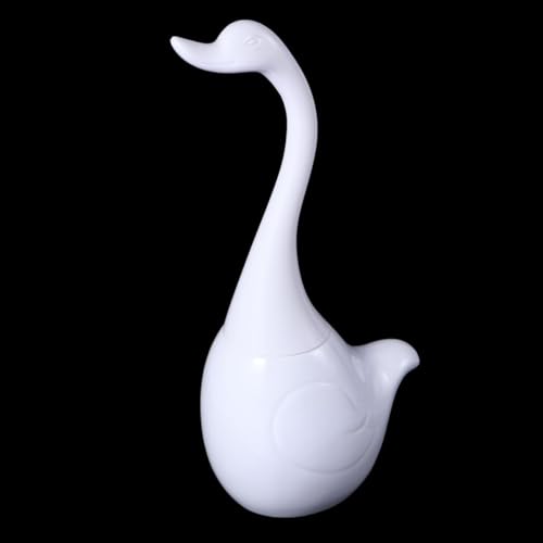 Brosse compacte de cygne KICHOUSE avec support blanc pour toilettes chic