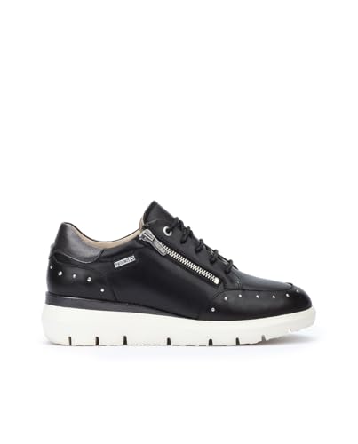 Pikolinos Deportivos en Cuero Rueda para Señora Color Black