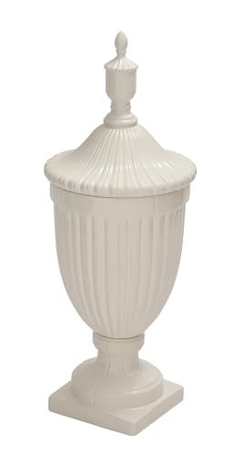 Deco 79 Ceramic Living Room Decorative Jars Tall Fluted Urn Decorative Container with Lid, Jar with Lid 12