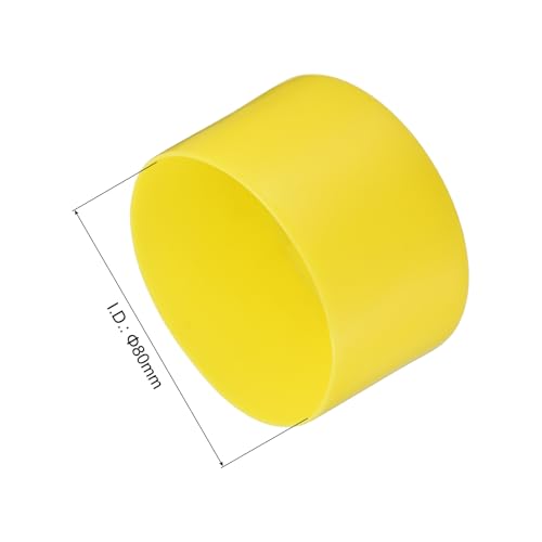 Image of uxcell 2pcs Rubber End Caps 80mm(3 1 /8 inch) ID Vinyl Round Tube Bolt Cap Cover Screw Thread Protectors Yellow, 50mm Height