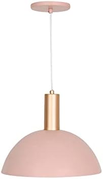 Lustre Pendente Roma Meia Esfera 1 Lamp E27 Rosê Fosco/Gold