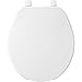 BEMIS 75 Commercial Open Front Plastic Toilet Seat, Heavy Duty Industrial Seat with Lid, Round, White