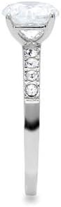 Women's Classic Cubic Zirconia Engagement Ring with Side Pave Stones