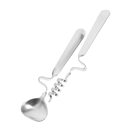 STOBAZA 1 Set Creative Hanging Cup Stirring Stick Honey Stirrer Server Appetizer Spoons Syrup Dippers Honey Dipper Dinner Spoons Pudding Jelly Spoons 304 Stainless Steel Silver re-usable