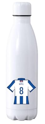C&P Botella futbol personalizada, Botella de agua acero inoxidable térmica de doble Capa bebidas frías 24h y Calientes 12h, Capacidad 500 ml (R. Sociedad) | Ya disponible en tu tienda friki favorita! En mundofriki.es!