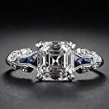 2.45ct White Topaz Vintage Jewelry 925 Silver Wedding Engagement Ring Size 6-10 (9)