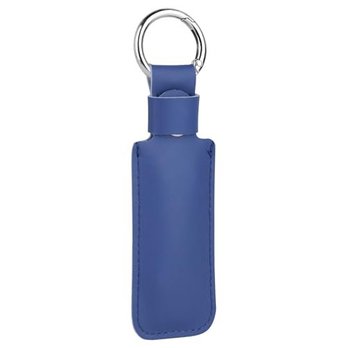Étui clé USB en cuir microfibre bleu marine portable