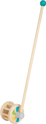 Small Foot Sonajero para Empujar de Madera, compañero de Carreras para niños, Desde los 12 Meses, 12341 Toys, Multicolor, Small