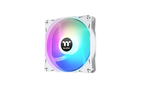 Image of Thermaltake LE120 ARGB PWM Fan White (3 Pack), PWM Controlled 500~1500 RPM, 5V Motherboard Sync, 16.8 Million Colors 9 Addressable LEDs, 66.1 CFM, 120mm Hydraulic Bearing, Case Fan, CL-F205-PL12SW-A