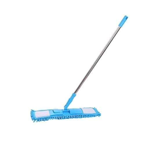 Image of Microfiber Flat Floor Mop | Steel Rod Long Handle Wet & Dry Cleaning Pocha | Tile, Marble & Wooden Floor Cleaner | घर की फर्श सफाई के लिए पोछा