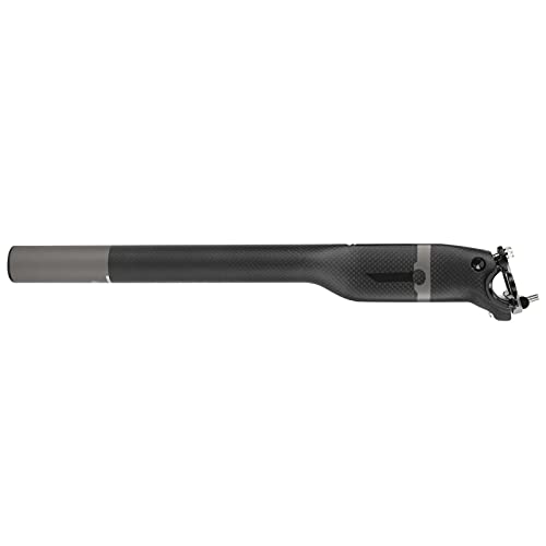 Asiento de bicicleta de fibra de carbono, a prueba de golpes y elasticidad, aleación de aluminio de alta resistencia, silla de fibra de carbono, para ciclismo de montaña en carretera 31,6 x 400 mm