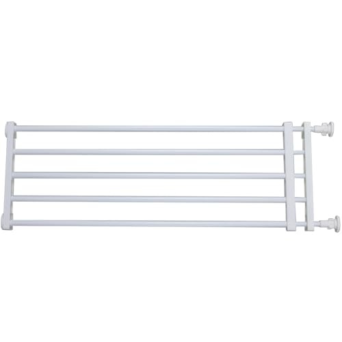 Toddmomy Puerta de Seguridad para Mascotas, Color Blanco, Ajustable 47-83 Cm, Altura 24 Cm, Protección Segura para Interiores en Pasillos y Escaleras