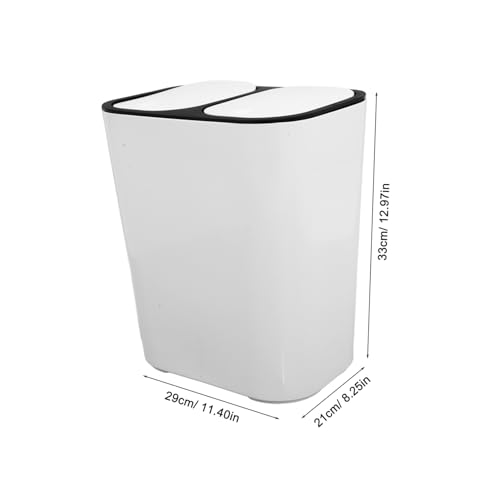 Caneca de basura reciclaje con doble compartimento blanca miniatura 2