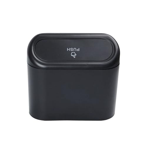 Image of Car Trash Can with Lid Mini Car Trash Can | Auto Dustbin Garbage Organizer | Car Accessories for Interior, Garbage Bin for Car, Home, Office | Essential Multi-Purpose Car Trash Can (Black)