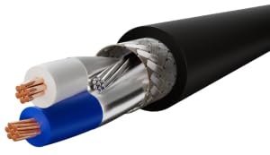 22/1PR 7XTC OS/OB PE/PVC PLTC/CMG Black - Electronic Wire 250ft (Belden 3105A Equivalent)