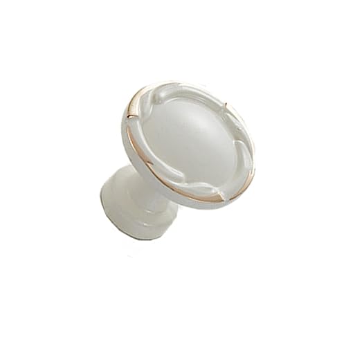 Angoily 4Piezas Tirador de Cajón Redondo de Cerámica de Manijas Modernas para Gabinetes y Muebles Diseño Práctico Blanco
