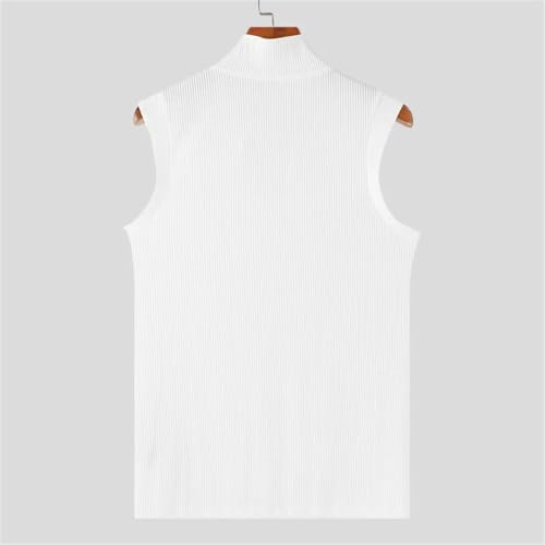 Men Tank Tops Solid Color V Neck Sleeveless Male Vests2