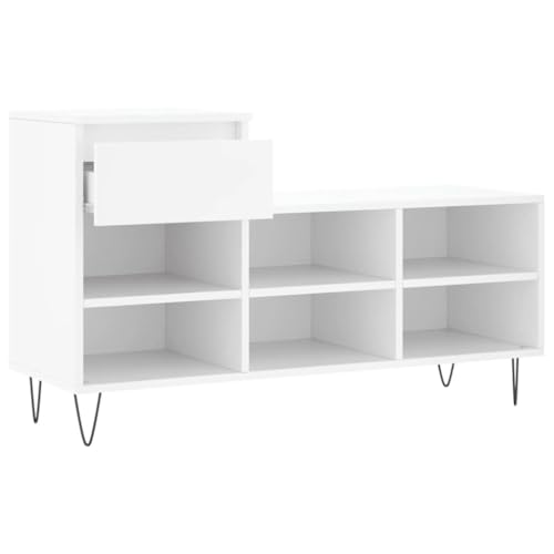 Zapatero modular ahorra espacio blanco de madera para entrada moderna 7