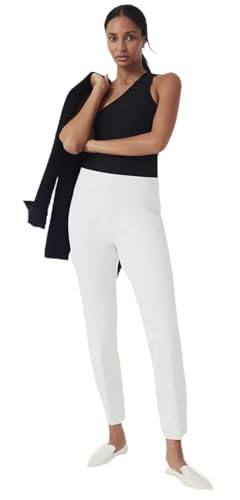 SPANX Women's On-The-Go Ankle Slim Straight Pants Petite Large Classic White
