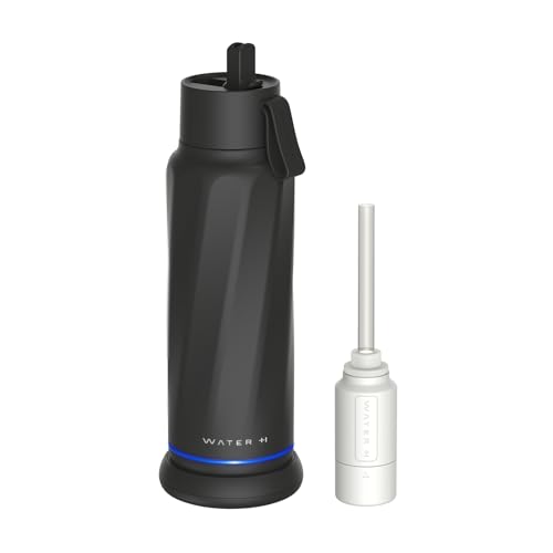 WATERH PureSip Vita Smart Water Bottle: BPA-Free Insulated Stainless Steel Bottle, Bluetooth Intake Smart Tracker & Reminder to Drink with Filter & Straw, Ideal Gift for Mom (18 oz)