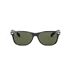 Ray-Ban Lunettes de soleil New Wayfarer Classic unisexes, Noir avec lentille Green Classic G-15, 55 mm UK