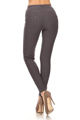 Image of Leggings Depot Women's Cotton Blend Stretch Pull-on Jeggings Casual Pants with Pockets (Available in Plus Size)